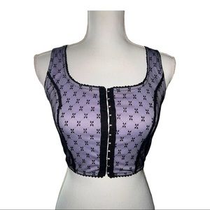 SHEIN lace crop top with hook & eye closure